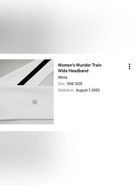 Lululemon - White Wide Headband